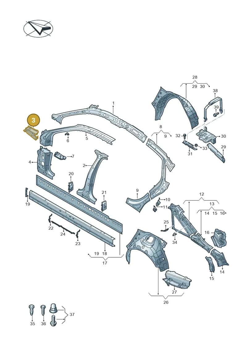 4K0809110A — Audi A6 (2018-2025) diagram 430809000, position 3