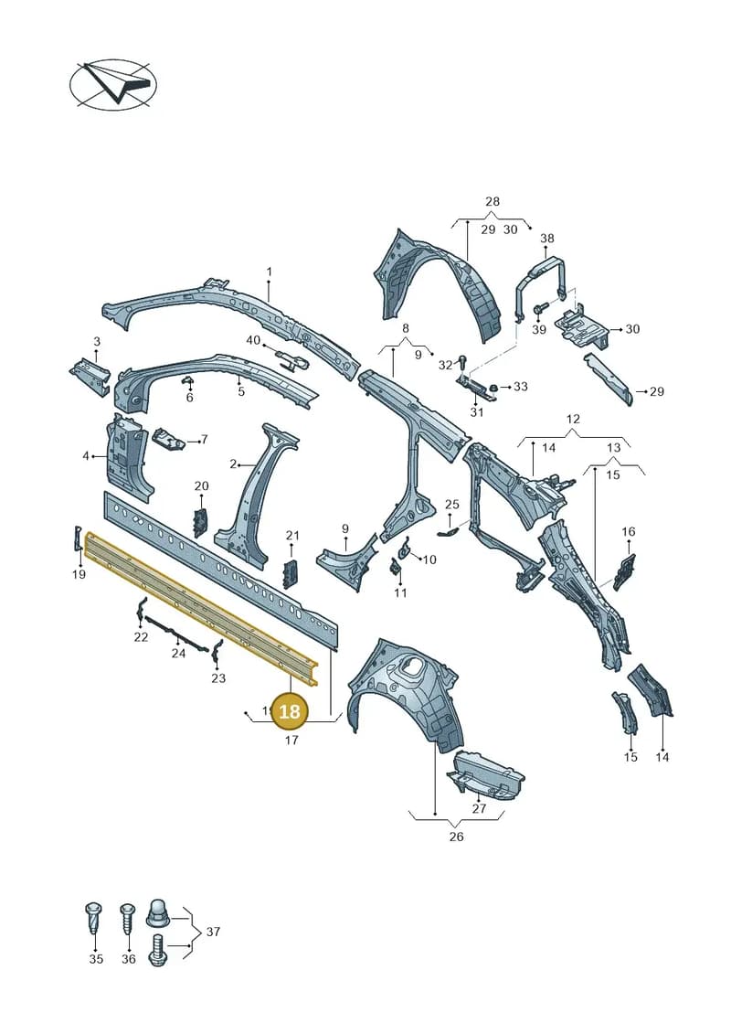 4K0809755E — Audi RS6 Avant (2019-2025) diagram 430809010, position 18