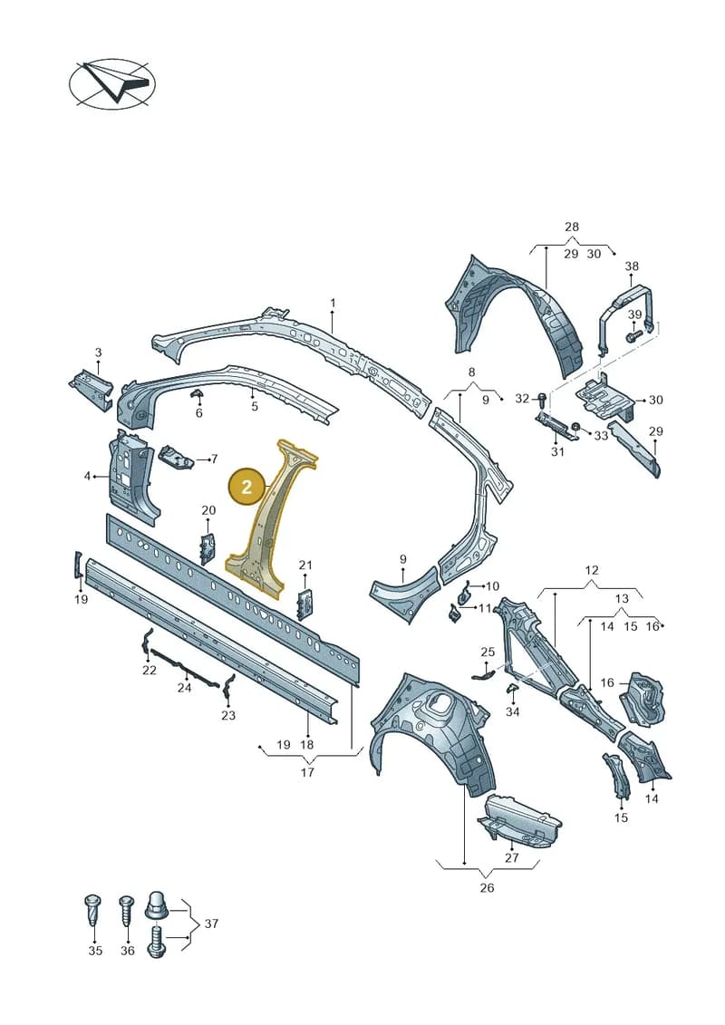 4K0810074B — Audi A6 (2018-2025) diagram 430809000, position 2