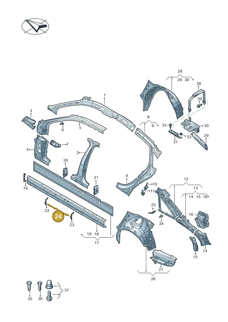 4K0810262 — Audi A6 (2018-2025) diagram 430809000, position 24