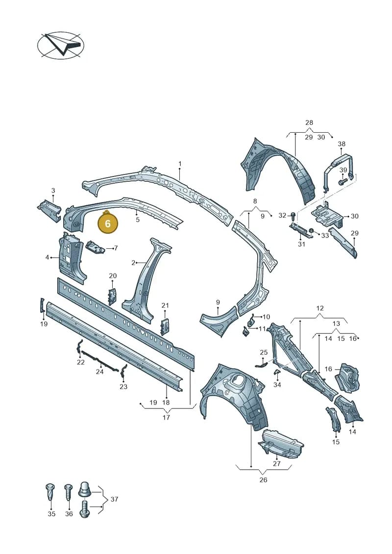 4K0810375 — Audi A6 (2018-2025) diagram 430809000, position 6