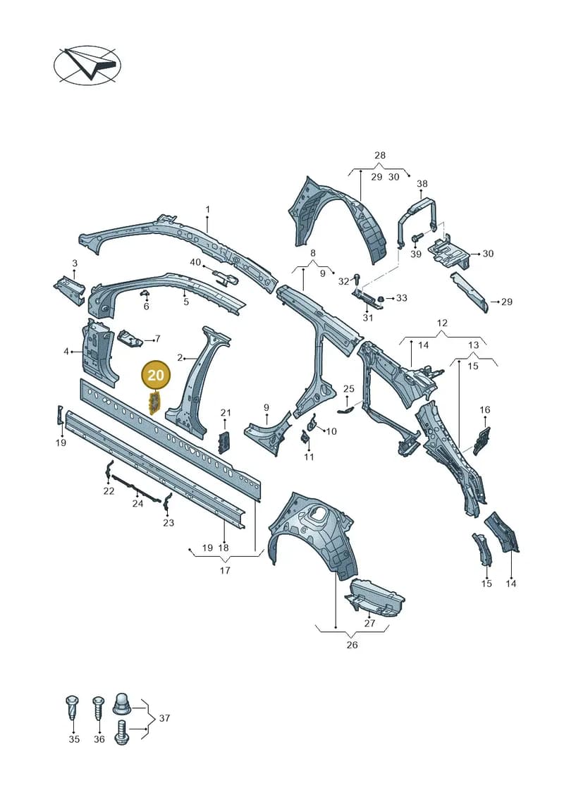 4K0810619 — Audi RS6 Avant (2019-2025) diagram 430809010, position 20