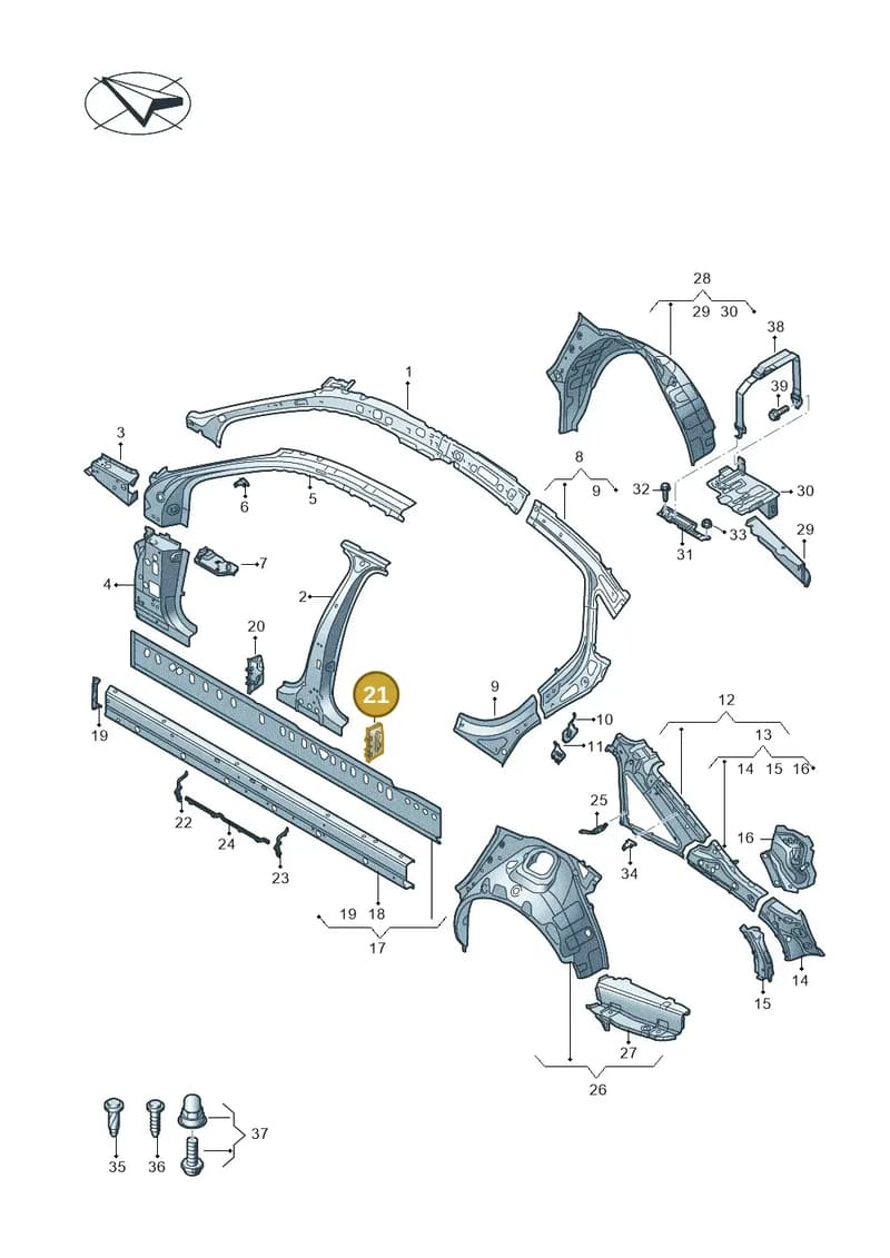 4K0810620 — Audi A6 (2018-2025) diagram 430809000, position 21
