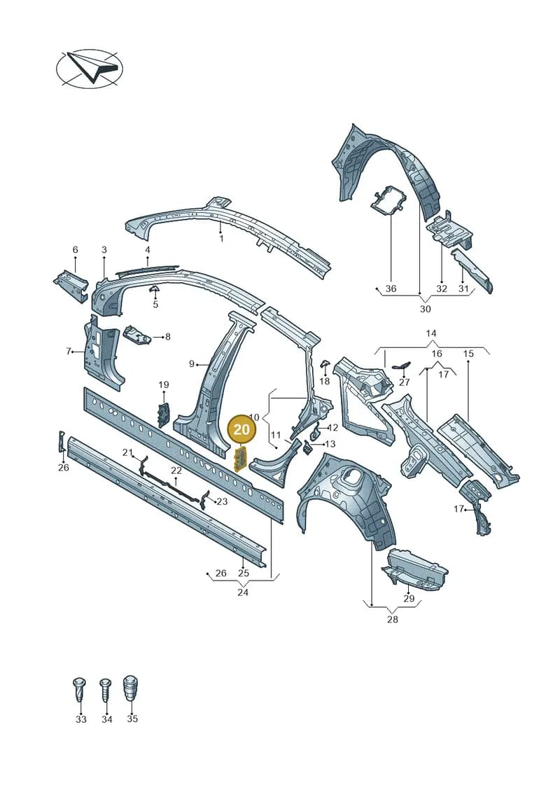 4K0810620 — Audi A7 Sportback (2018-2025) diagram 435809100, position 20