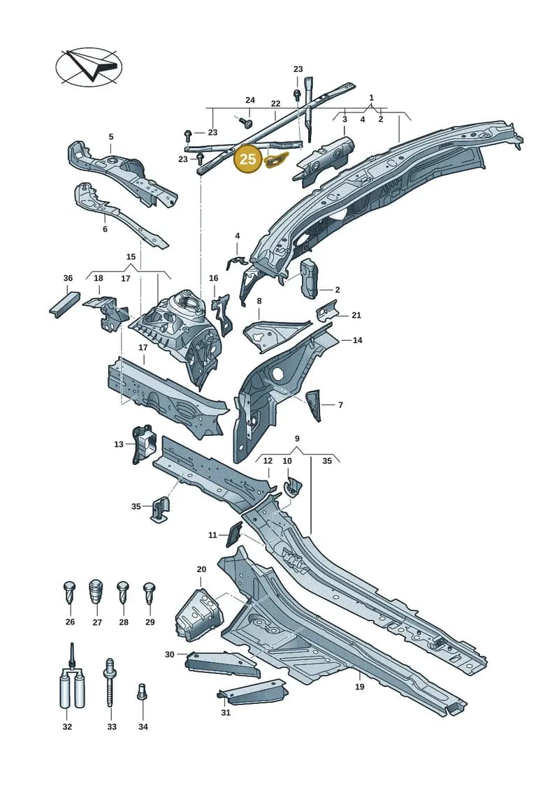 4K0819143 — Audi A5 Limousine (2024-2025) diagram 8wk803000, position 25