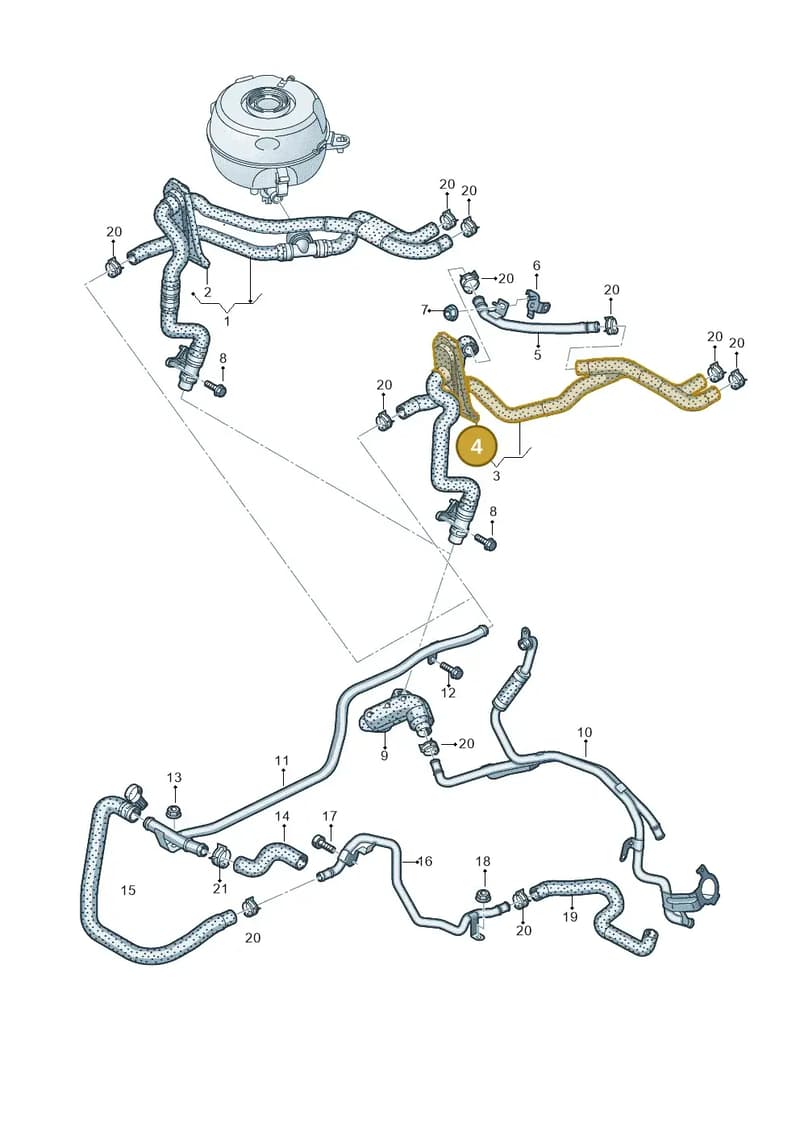 4K0819345BC — Audi A6 (2018-2025) diagram 435121250, position 4
