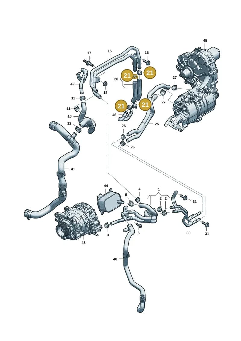 4K0819345BK — Audi A5 Limousine (2024-2025) diagram 8wk121070, position 21