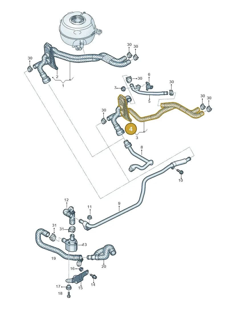 4K0819345Q — Audi A6 (2018-2025) diagram 435121060, position 4