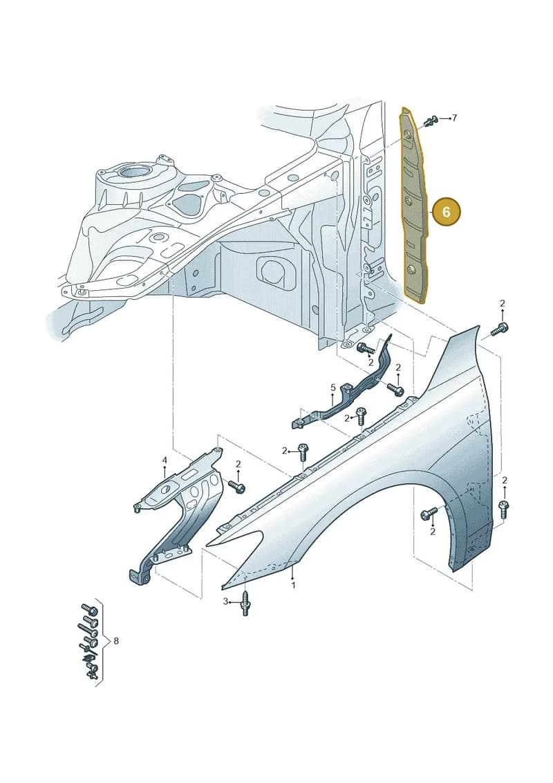 4K0821111 — Audi A6 (2018-2025) diagram 435821000, position 6