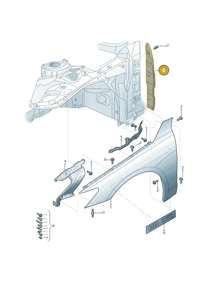 4K0821111 — Audi A6 L 2.0 (2018-) diagram 577821000, position 6