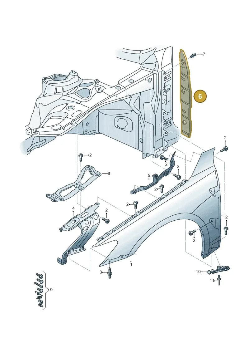 4K0821111 — Audi RS6 Avant (2019-2025) diagram 537821000, position 6