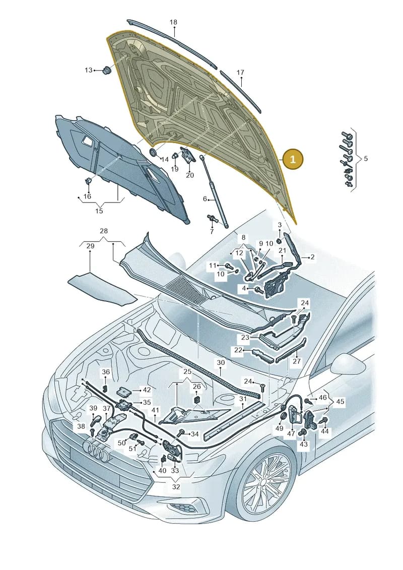4K0823029G — Audi RS6 Avant (2019-2025) diagram 430823000, position 1