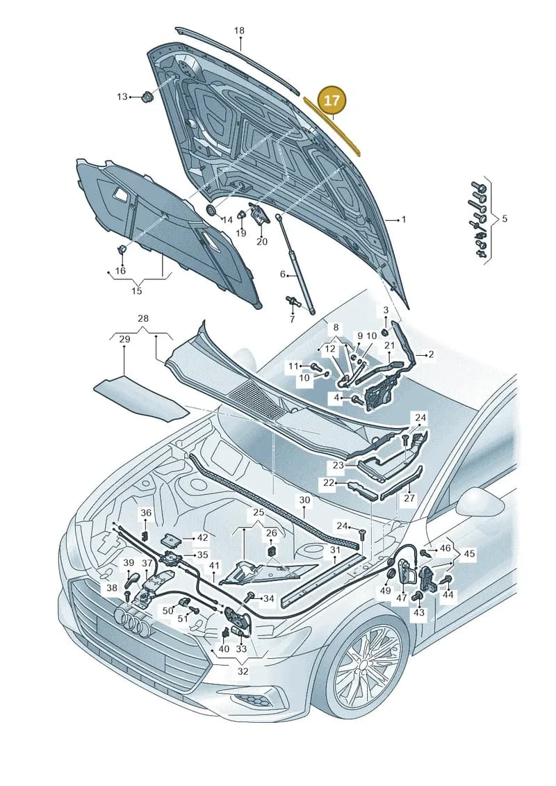 4K0823124A — Audi RS6 Avant (2019-2025) diagram 430823000, position 17