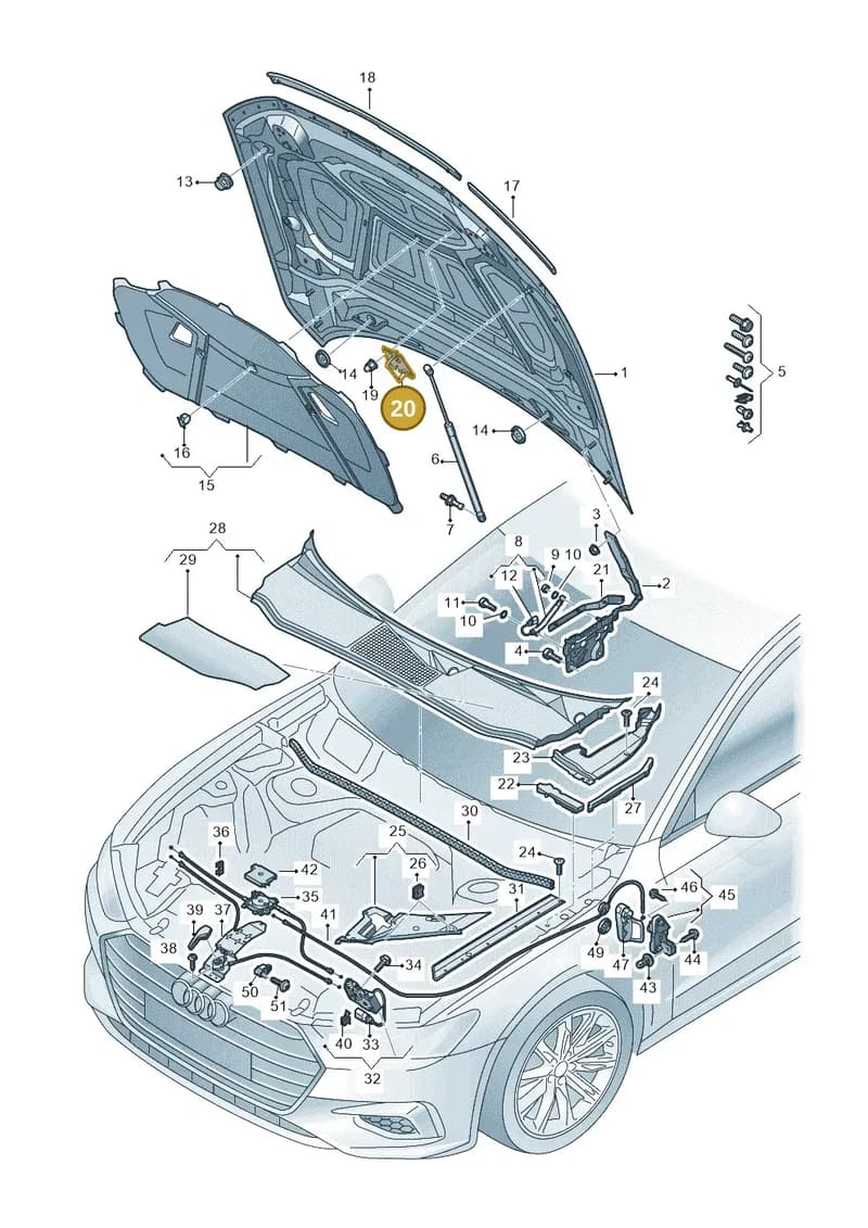 4K0823186E — Audi RS7 Sportback (2019-2025) diagram 435823000, position 20