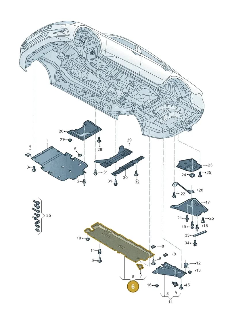 4K0825207M — Audi A6 (2018-2025) diagram 430825000, position 6