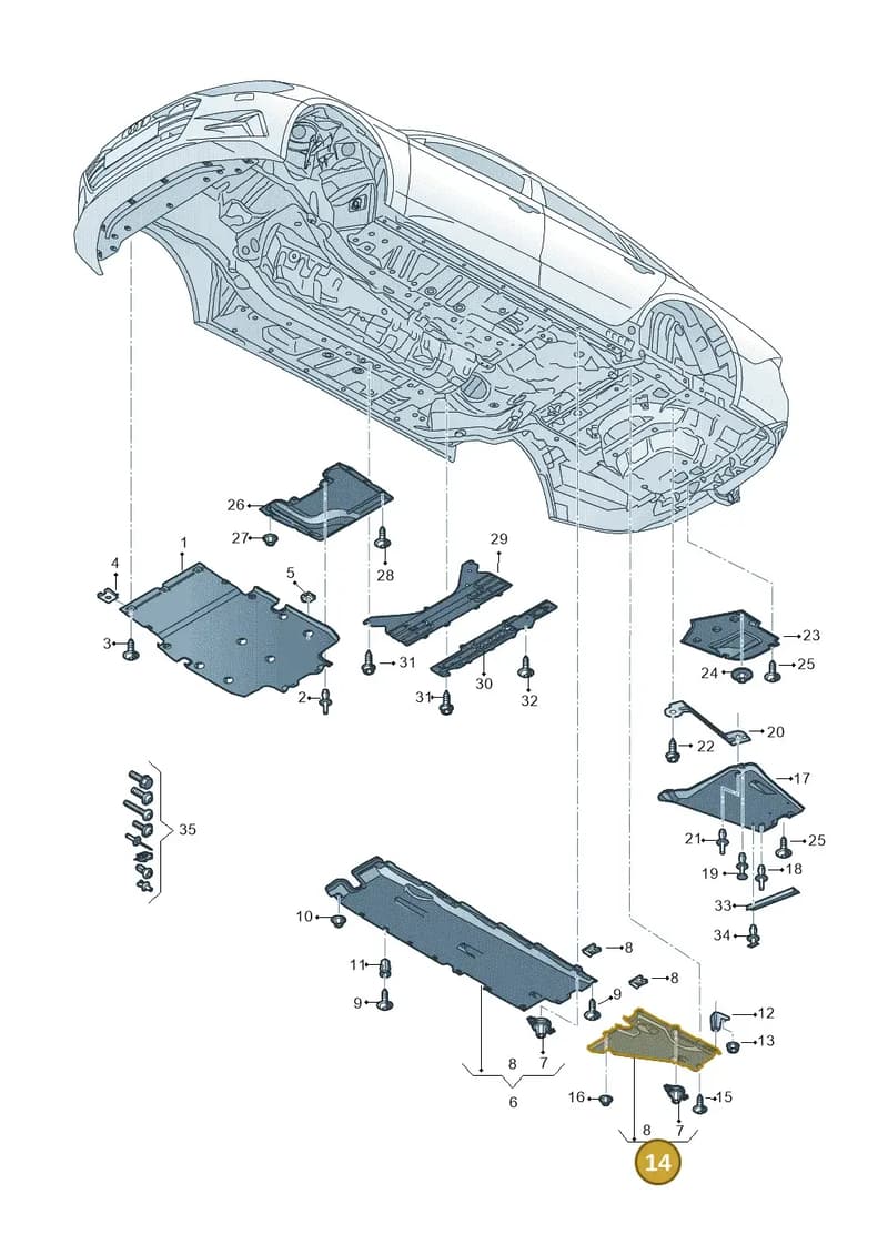 4K0825215H — Audi A6 (2018-2025) diagram 430825000, position 14