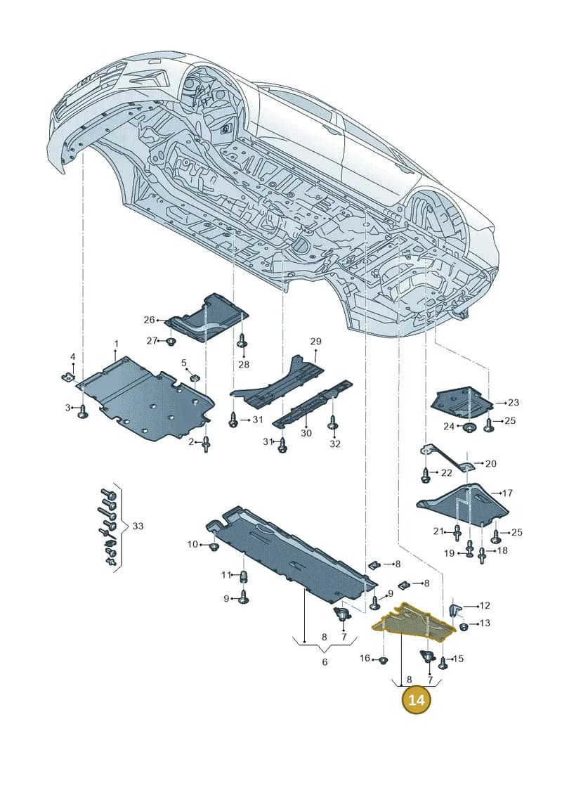 4K0825216G — Audi A7 Sportback (2018-2025) diagram 435825000, position 14