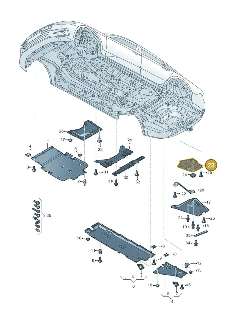 4K0825219F — Audi A6 (2018-2025) diagram 430825000, position 23