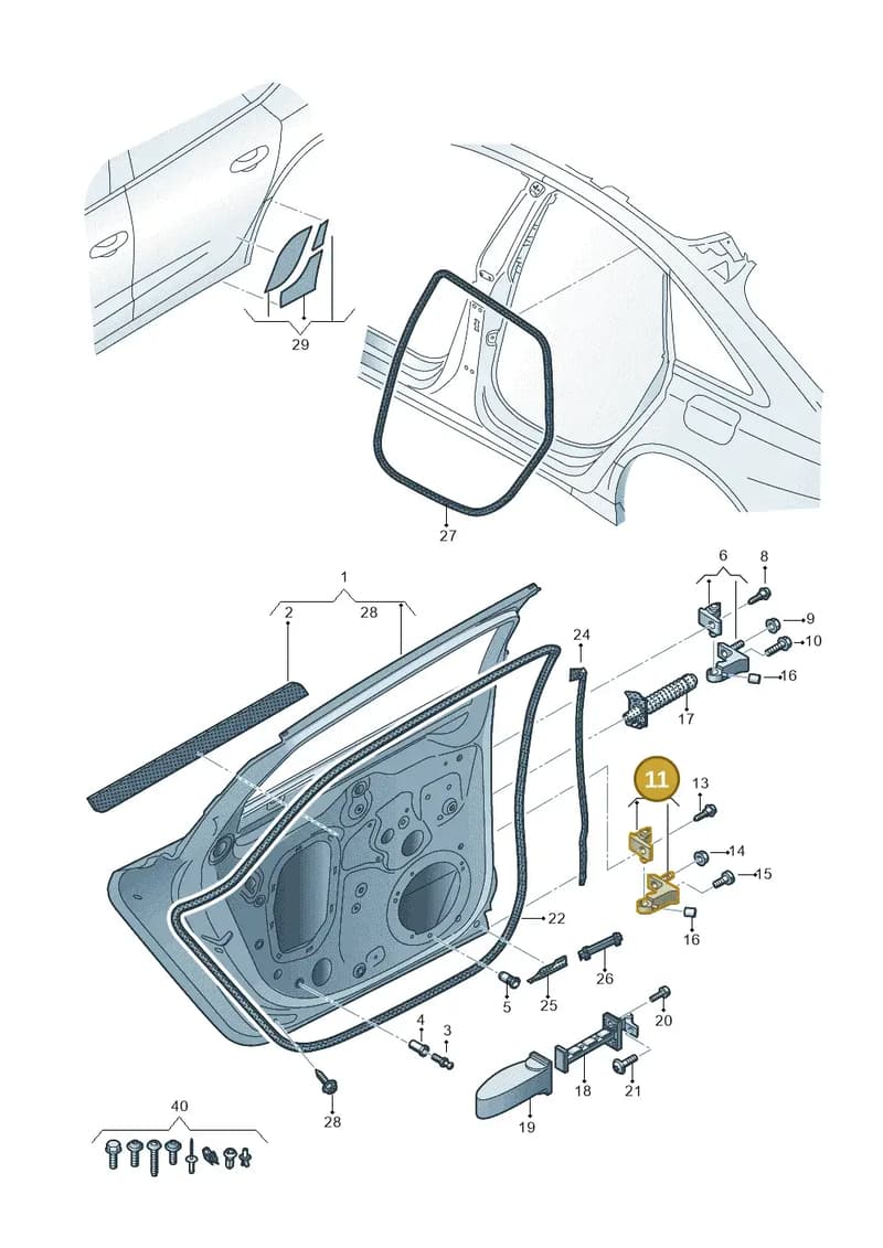 4K0833402D — Audi A6 (2018-2025) diagram 430833010, position 11
