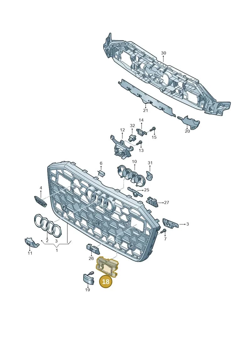 4K0853294F5FQ — Audi A6 (2018-2025) diagram 430853032, position 18