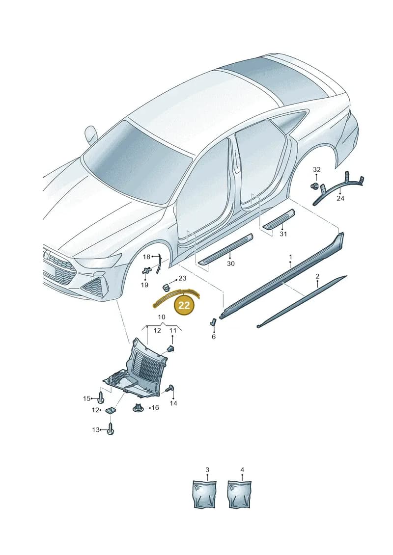 4K0853717 — Audi RS7 Sportback (2019-2025) diagram 538853000, position 22