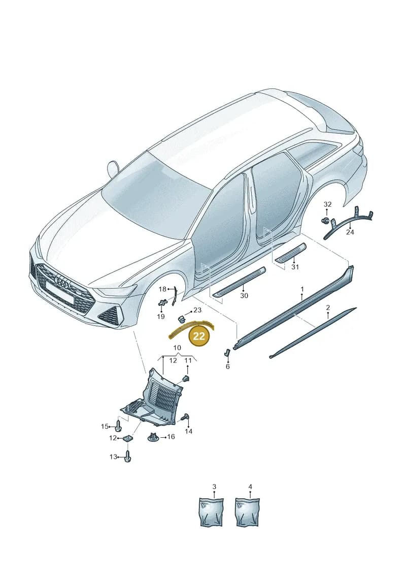 4K0853717 — Audi RS6 Avant (2019-2025) diagram 537853000, position 22