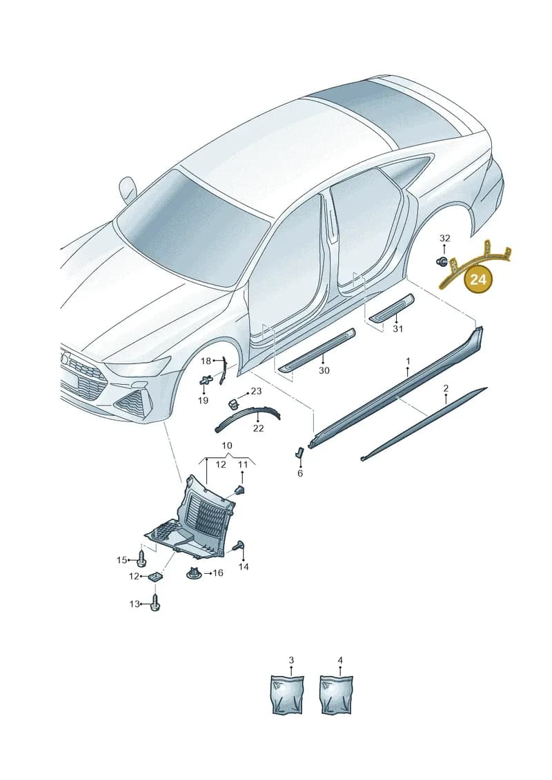 4K0853818 — Audi RS7 Sportback (2019-2025) diagram 538853000, position 24