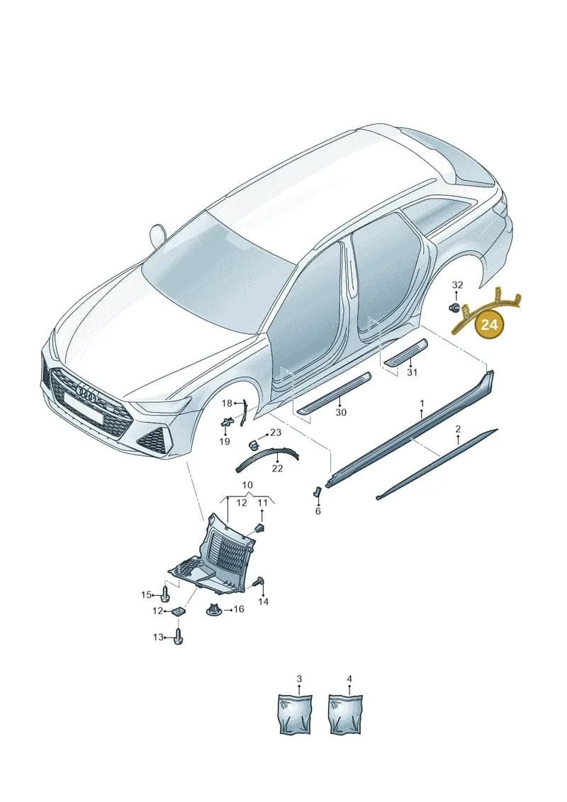 4K0853818 — Audi RS6 Avant (2019-2025) diagram 537853000, position 24