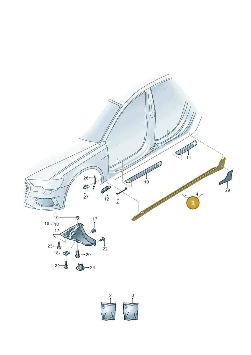 4K0853855AGRU — Audi A6 (2018-2025) diagram 430853000, position 1
