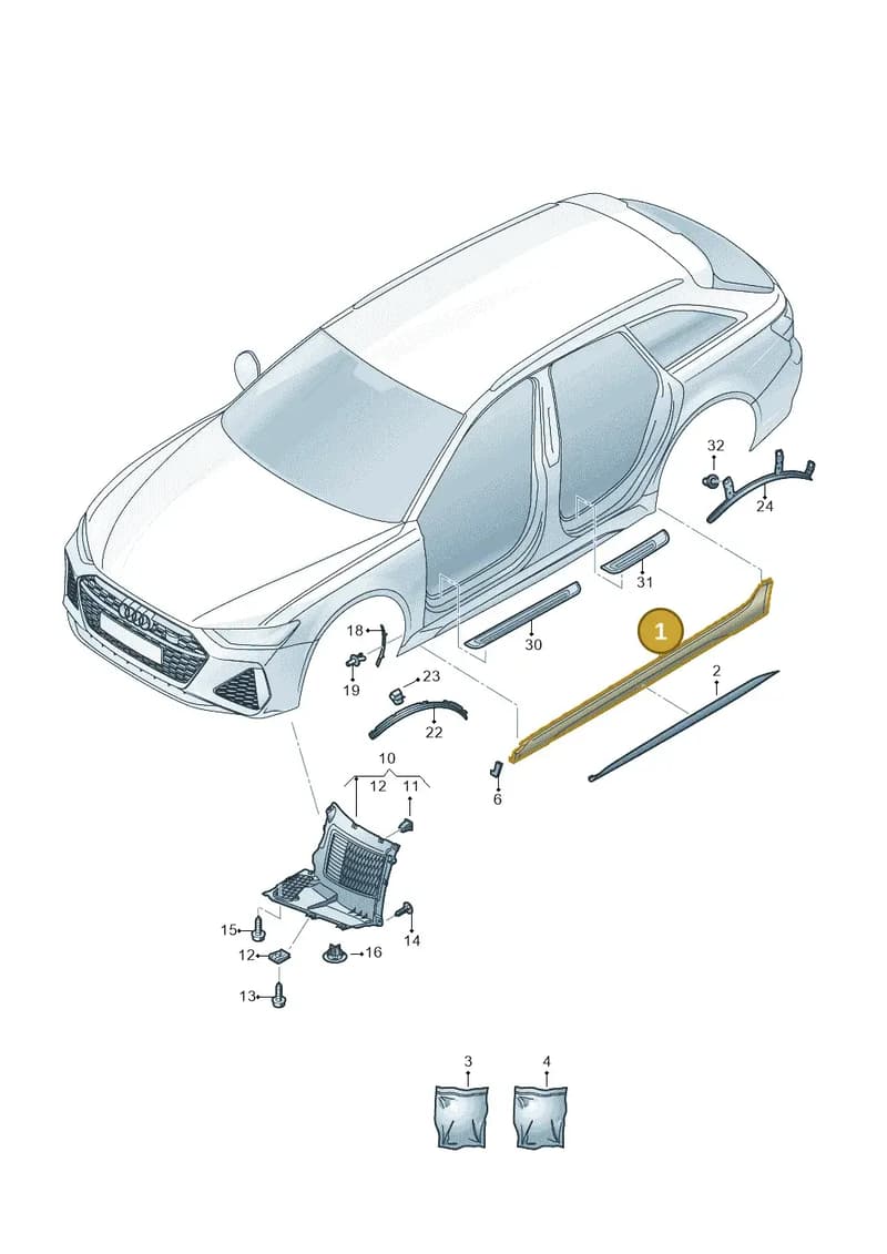 4K0853859BGRU — Audi RS6 Avant (2019-2025) diagram 537853000, position 1