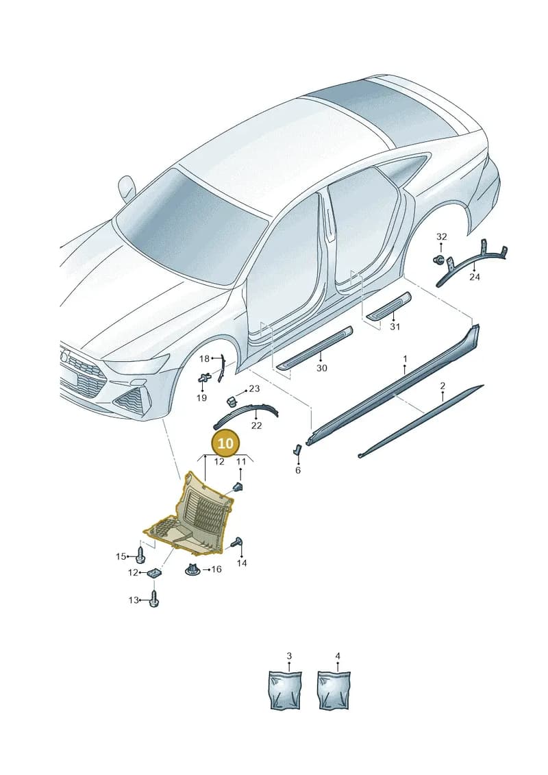 4K0853887D — Audi RS7 Sportback (2019-2025) diagram 538853000, position 10