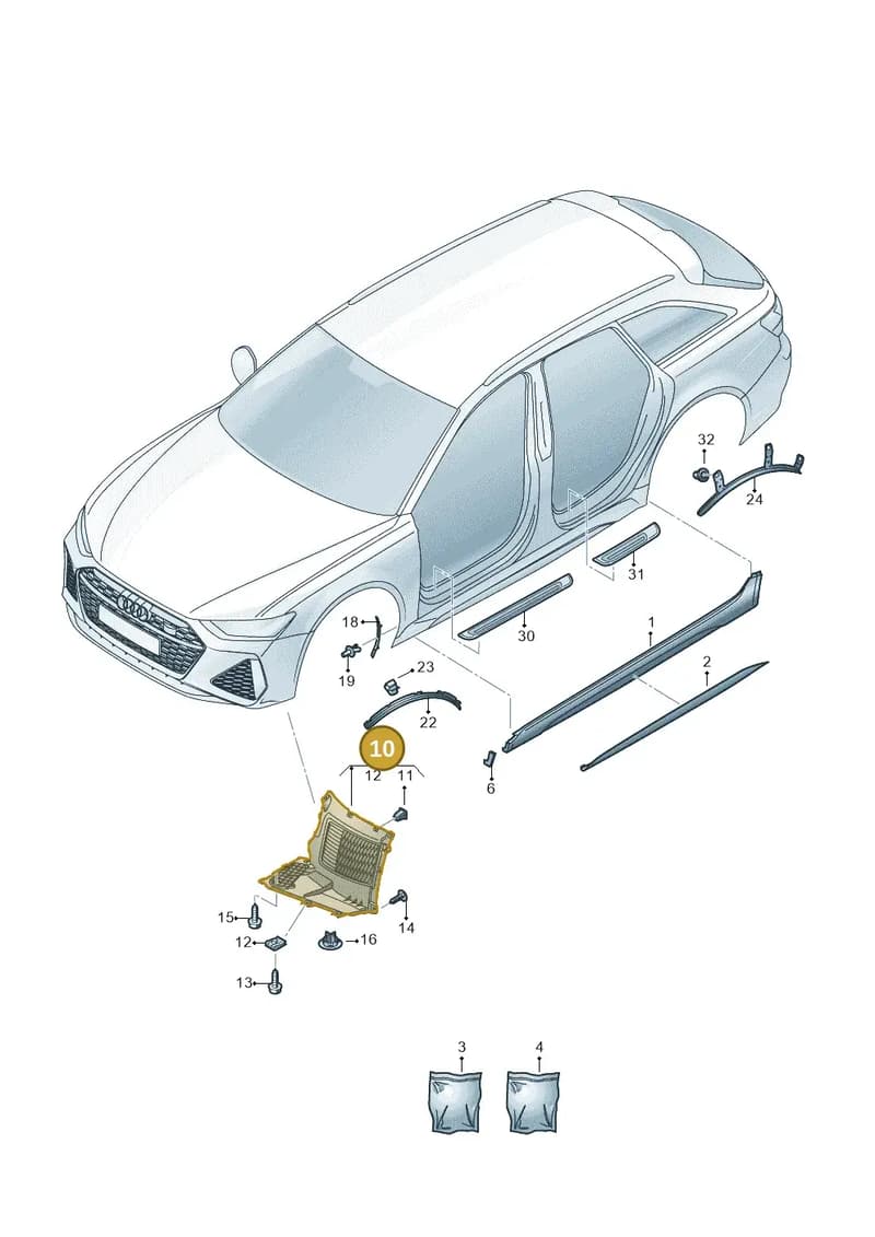 4K0853887D — Audi RS6 Avant (2019-2025) diagram 537853000, position 10