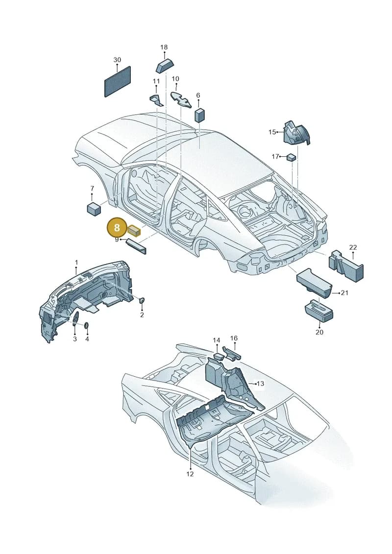 4K0863261 — Audi RS7 Sportback (2019-2025) diagram 435863200, position 8