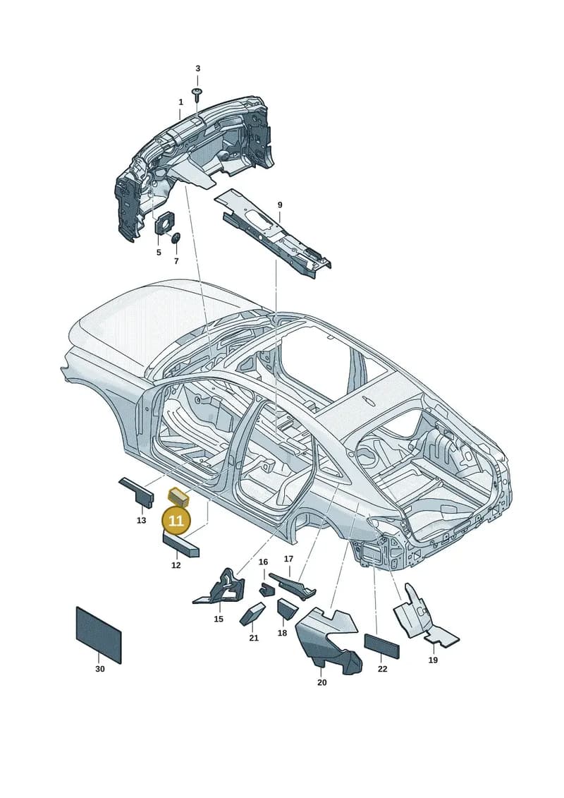 4K0863261 — Audi A5 Limousine (2024-2025) diagram 8wh863200, position 11