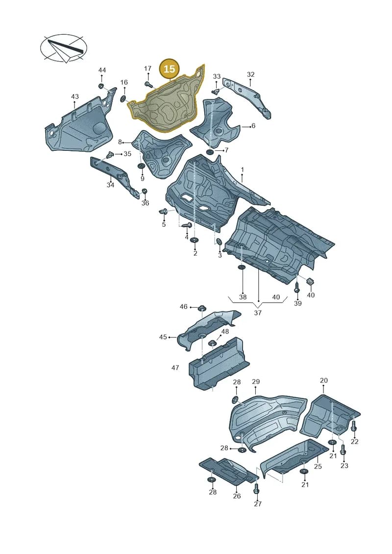 4K0863829AJ — Audi A6 (2018-2025) diagram 435804000, position 15