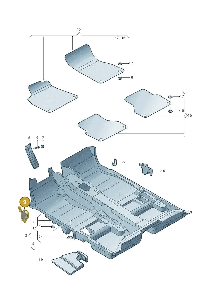 4K0864523 — Audi A6 (2018-2025) diagram 435863000, position 9