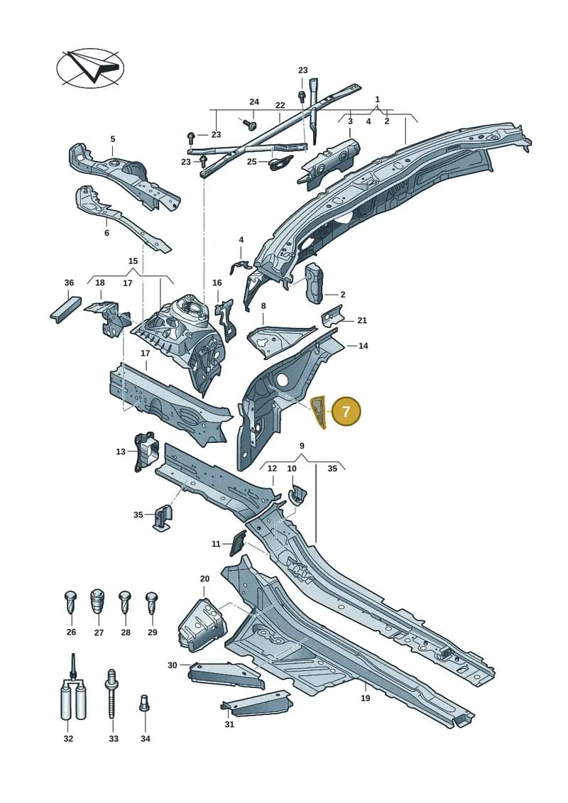 4K0864703 — Audi A5 Limousine (2024-2025) diagram 8wk803000, position 7