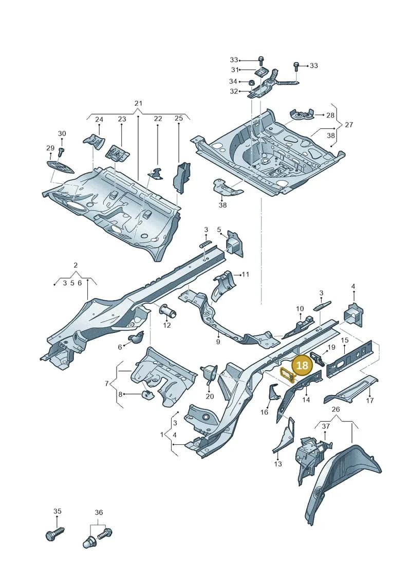 4K0864705 — Audi RS6 Avant (2019-2025) diagram 435803400, position 18