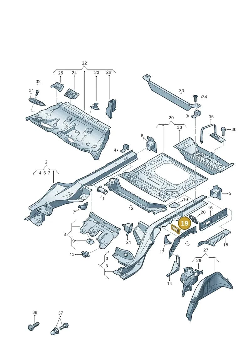 4K0864705 — Audi A6 (2018-2025) diagram 435803410, position 19