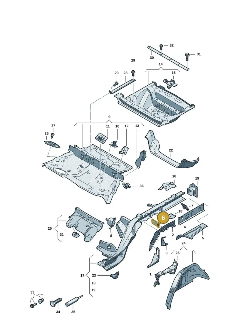 4K0864706 — Audi A5 Limousine (2024-2025) diagram 8wk803040, position 6