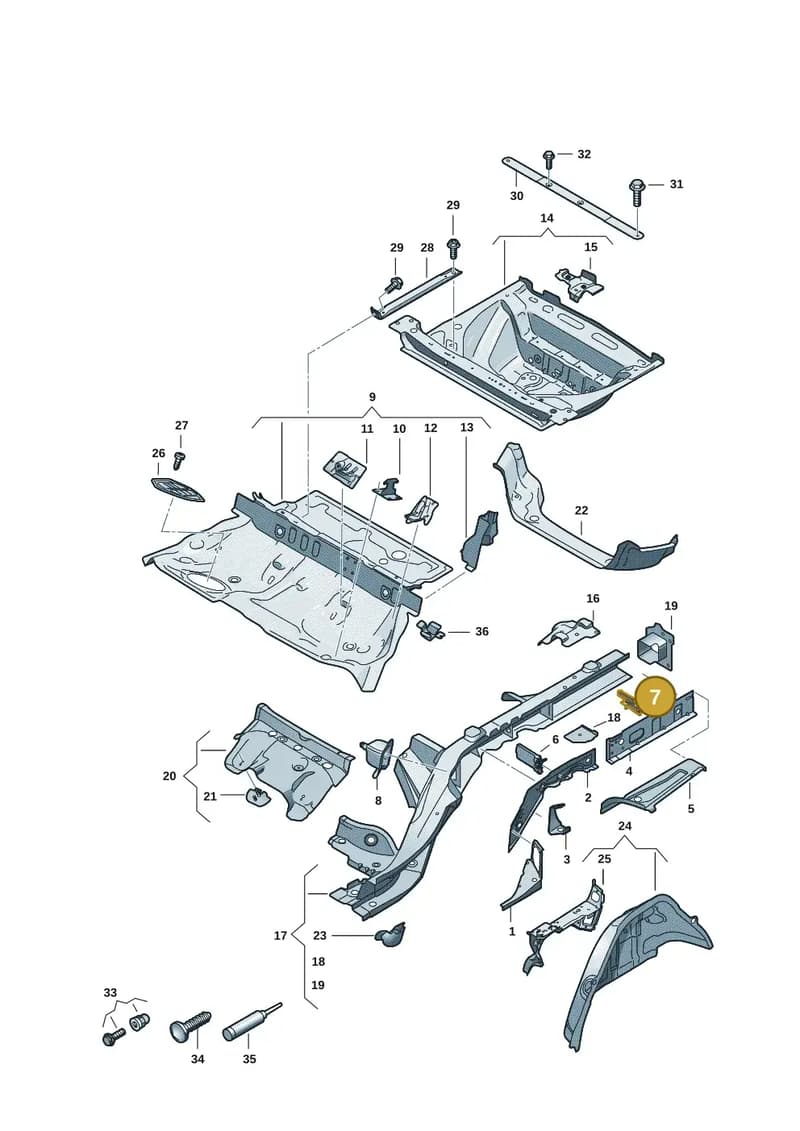 4K0864732A — Audi A5 Limousine (2024-2025) diagram 8wk803040, position 7
