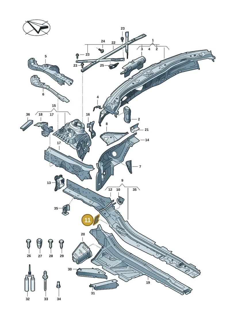 4K0864741B — Audi A5 Limousine (2024-2025) diagram 8wk803000, position 11