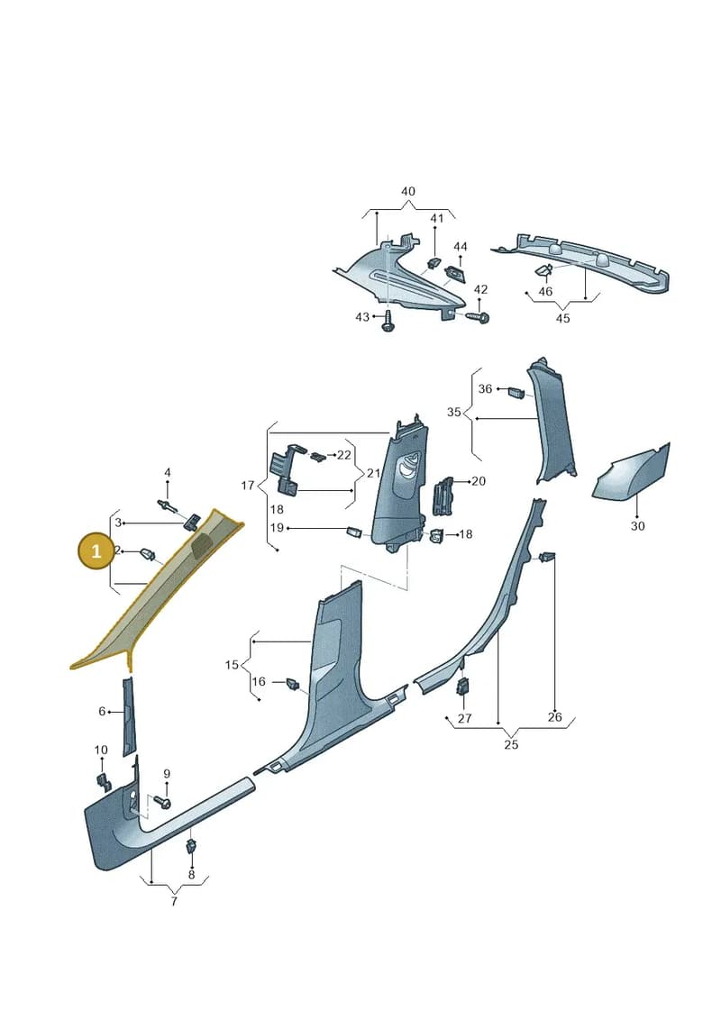 4K0867233F25M — Audi RS6 Avant (2019-2025) diagram 537867650, position 1