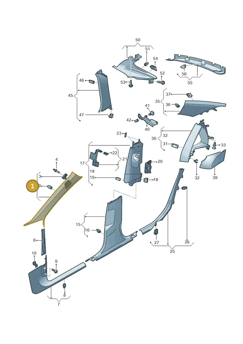4K0867234F25M — Audi A6 (2018-2025) diagram 430867650, position 1