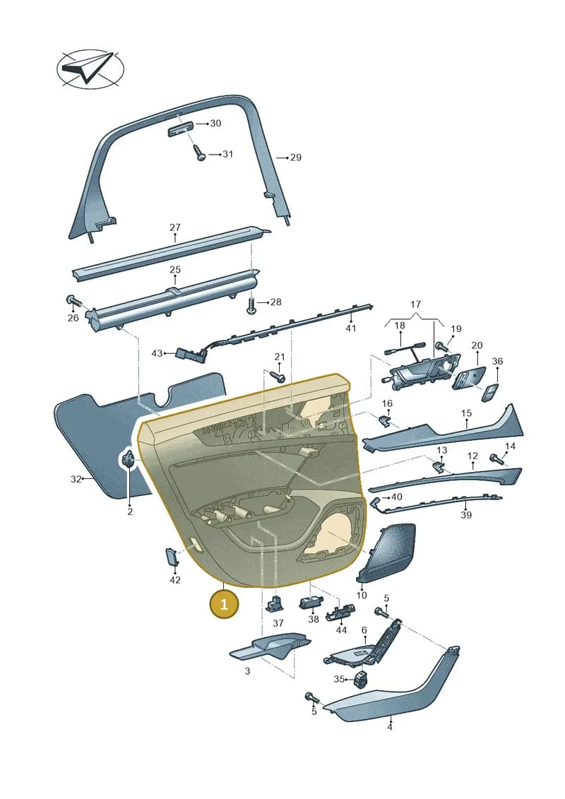 4K0867304QWFA — Audi A6 (2018-2025) diagram 430867400, position 1