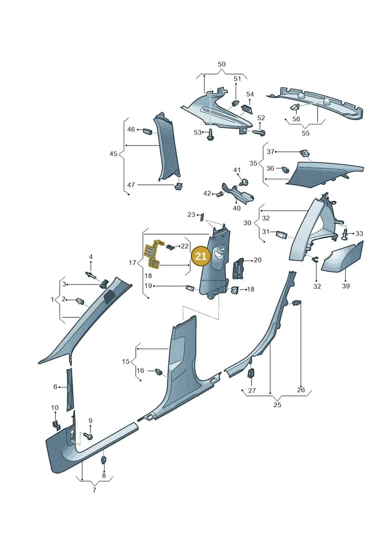 4K0880713 — Audi A6 (2018-2025) diagram 430867650, position 21