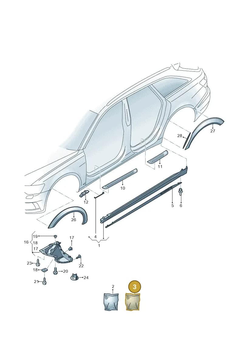 4K0898909 — Audi A6 (2018-2025) diagram 430853010, position 3