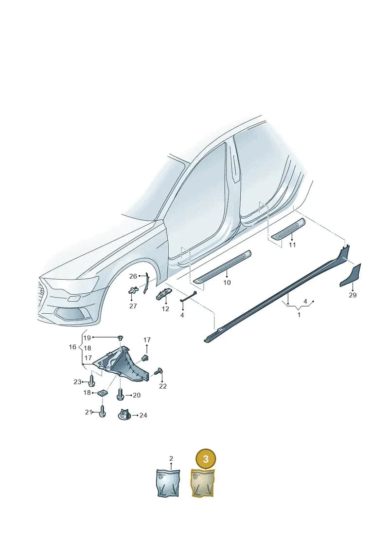 4K0898909 — Audi A6 (2018-2025) diagram 430853000, position 3