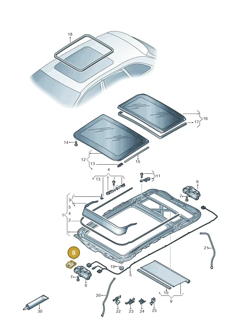 4K0907594AA — Audi RS4 Avant (2017-2025) diagram 849877100, position 8