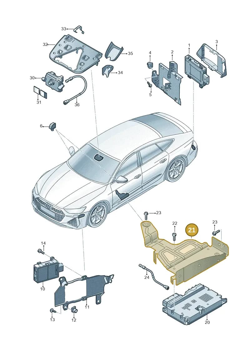 4K0907682A — Audi RS7 Sportback (2019-2025) diagram 538907220, position 21